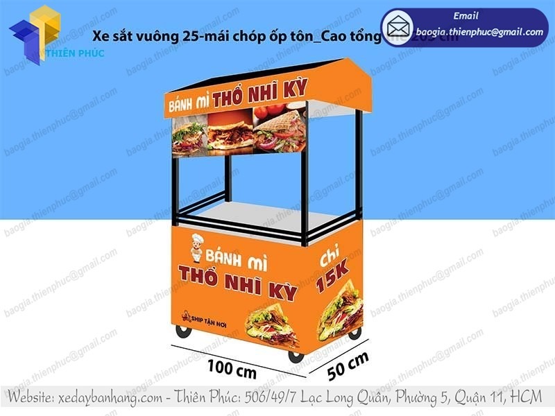 mẫu xe bán bánh mì doner kebab đẹp