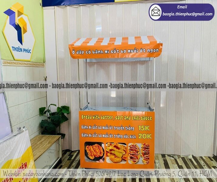 Mẫu xe bán bánh mì hàng rong lưu động lắp ráp đẹp