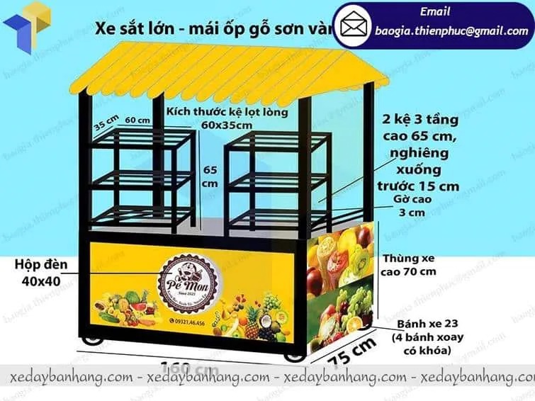 mẫu xe bán buffet trái cây đẹp