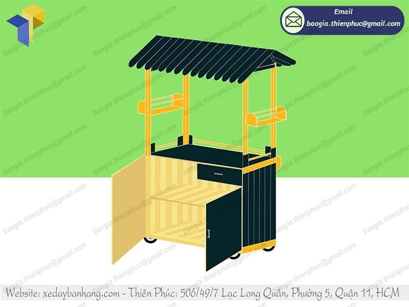 mẫu xe bán cà phê dạo bằng gỗ đẹp