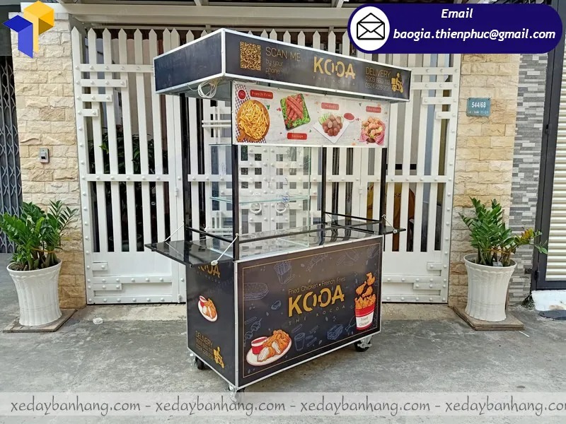 mẫu xe bán gà rán bằng inox đẹp