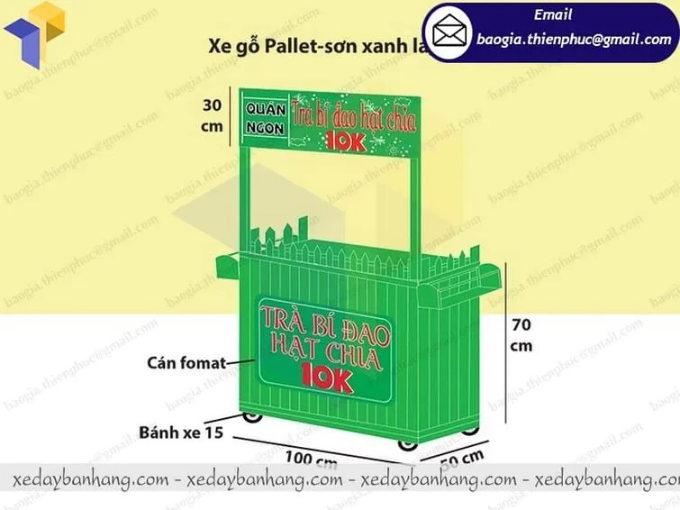 mẫu xe bán trà bí đao bằng gỗ  đẹp