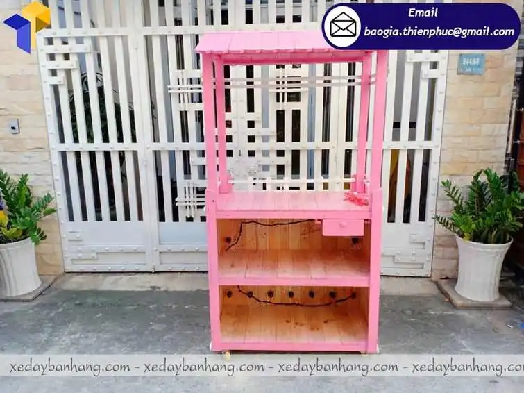 mẫu xe bán trà sữa gỗ đẹp