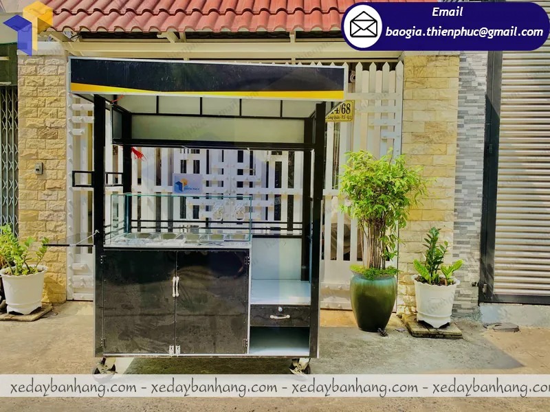 mẫu xe đẩy bán gà rán vỉa hè đẹp