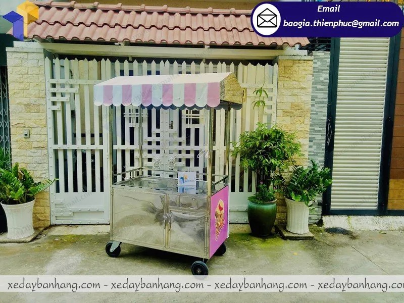 mẫu xe inox bán kem kẹp đẹp