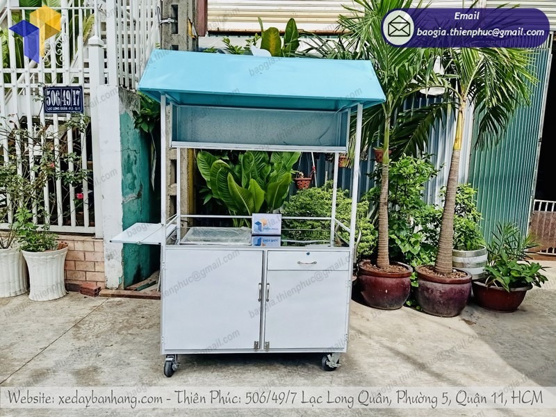 mẫu xe trà sữa có mái che đẹp