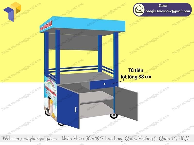 mẫu xe trà sữa inox đẹp