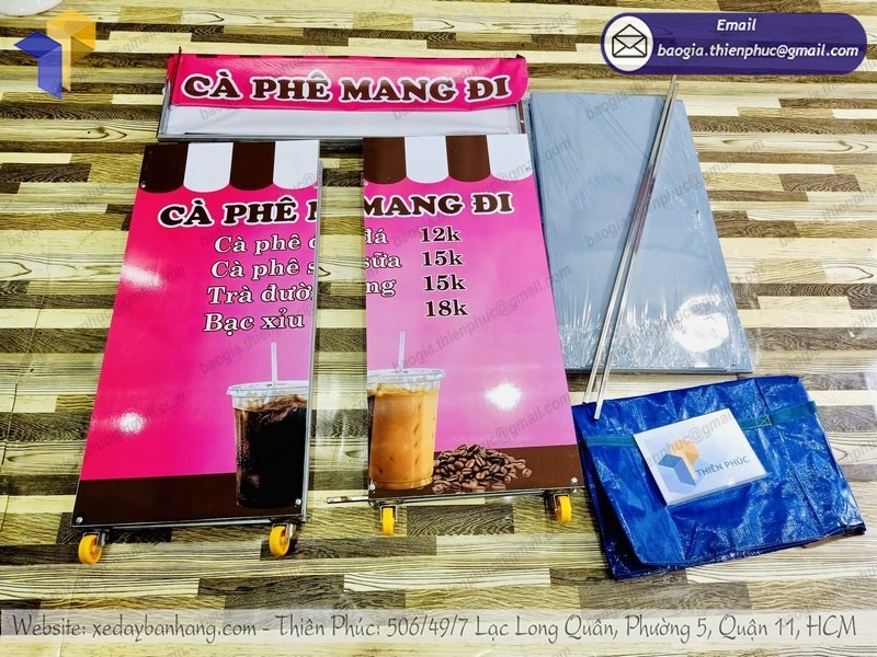Mô hình xe bán cà phê gấp gọn