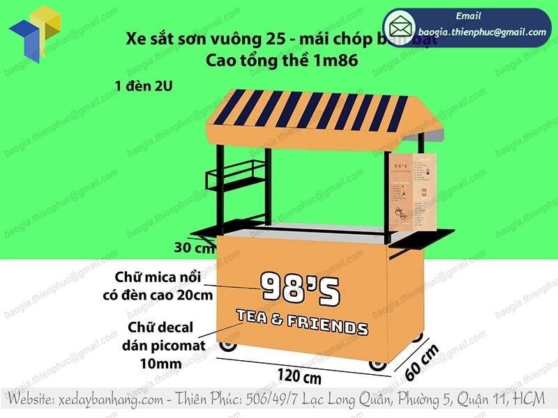 mua xe bán trà sữa cá viên ở đâu