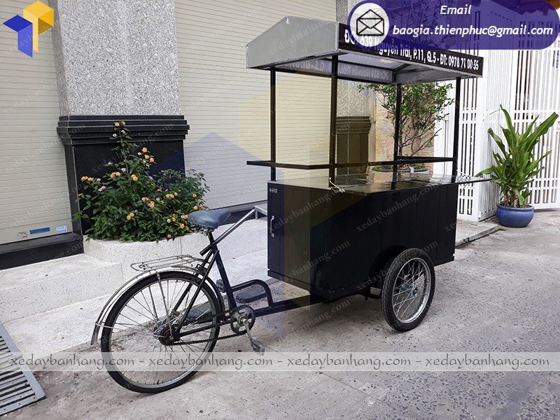 xe đạp bán cafe bằng gỗ