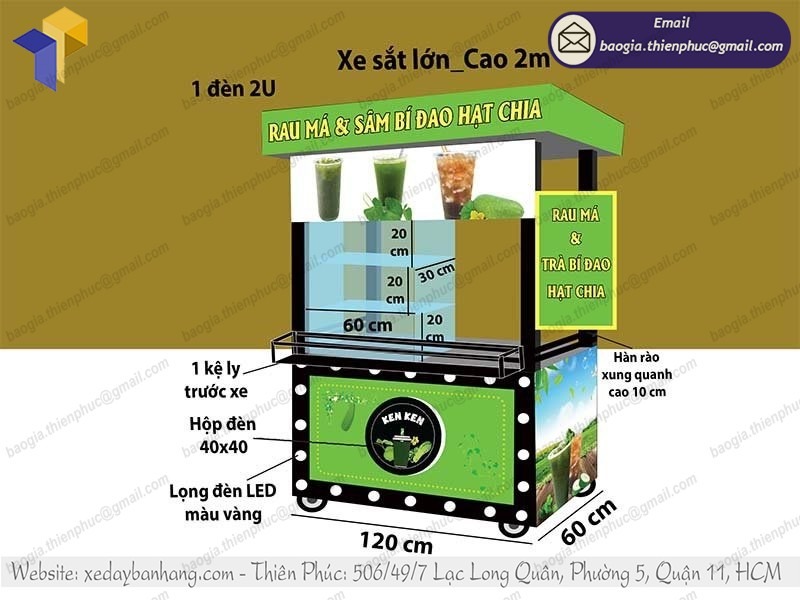 mua xe đẩy bán trà bí đao inox ở đâu