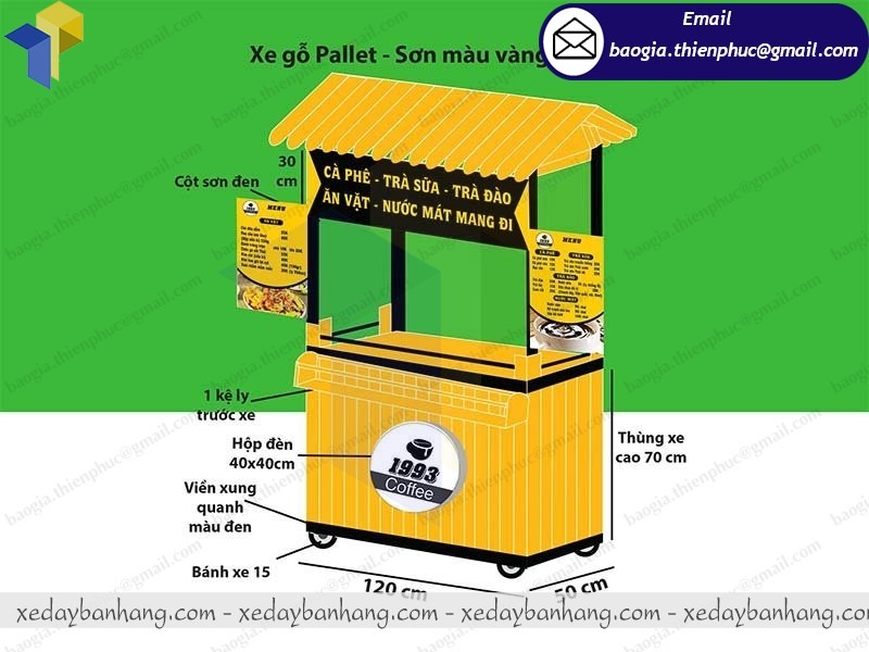 mua xe gỗ bán cafe take away ở đâu