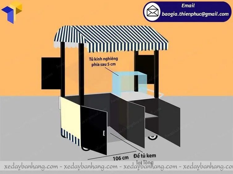 mẫu xe kem bán hàng đẹp