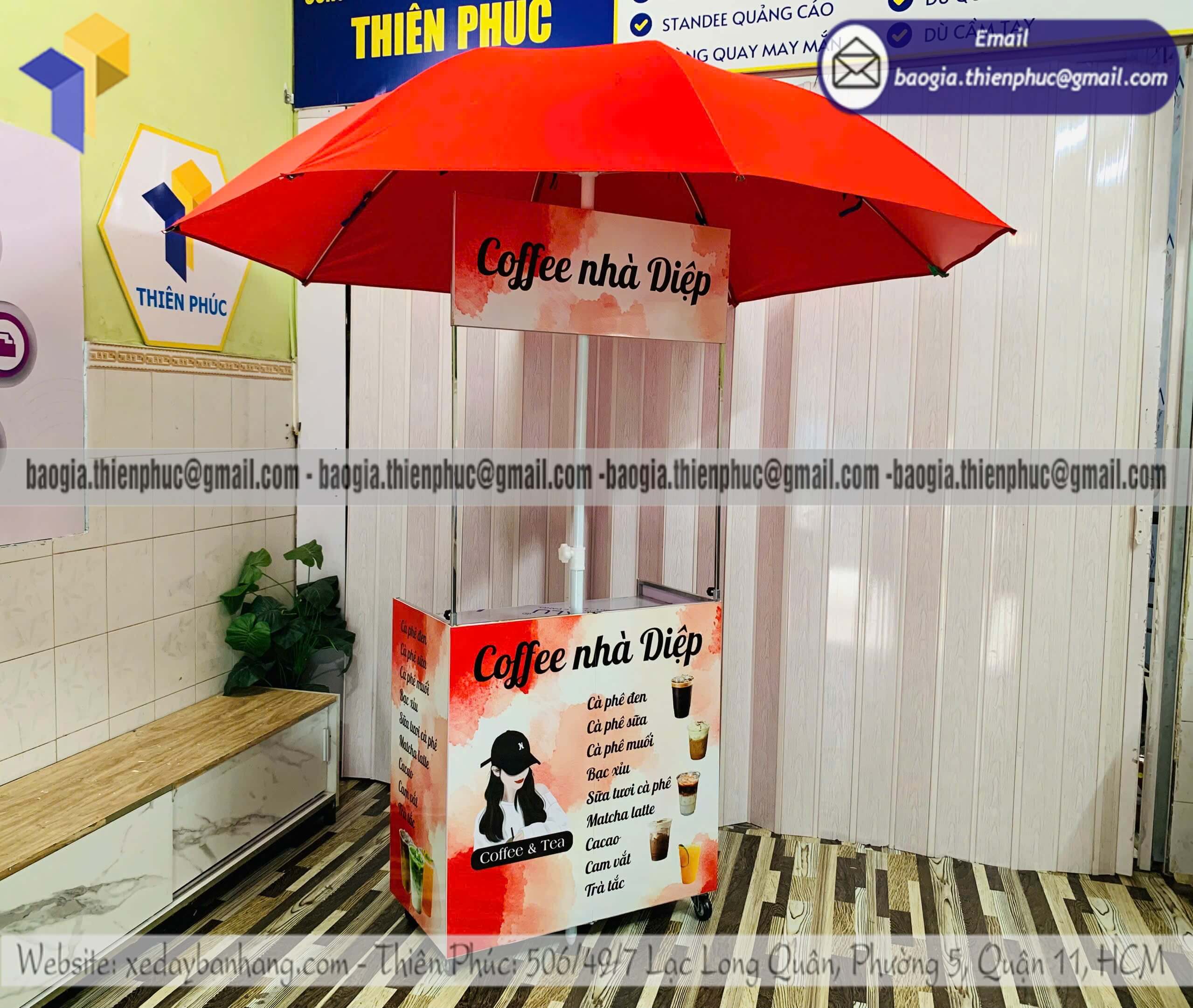 Quầy bán cafe muối xếp gọn phục vụ ngoài trời lưu động đang được săn đón năm nay