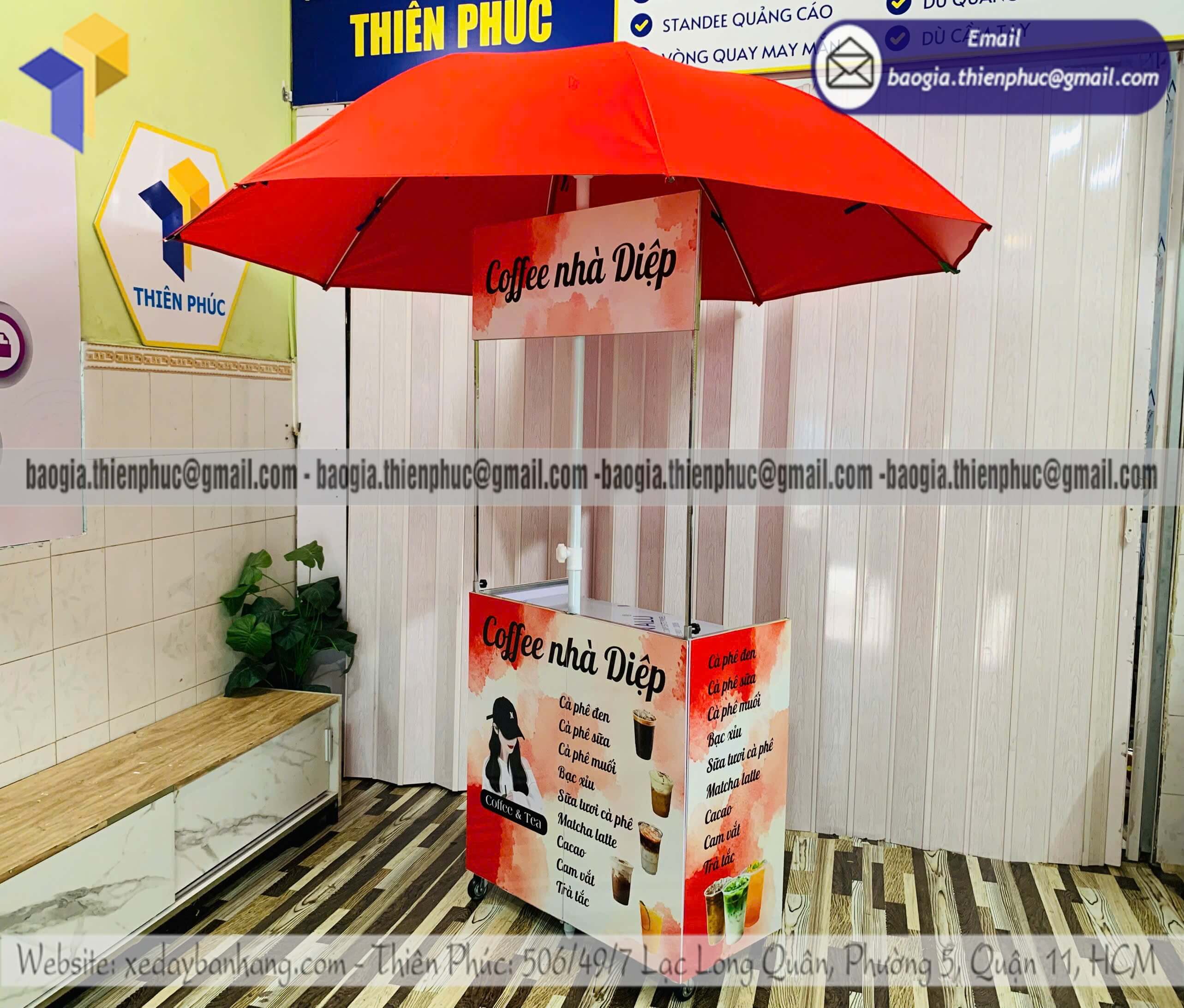 Quầy bán cafe muối xếp gọn phục vụ ngoài trời di động vỉa hè siêu rẻ