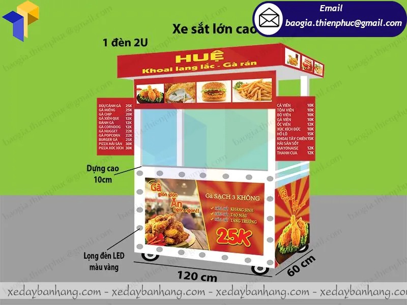 quầy bán gà rán vỉa hè