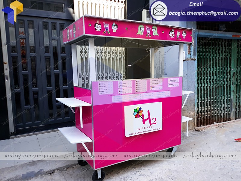 thiết kế xe đẩy trà sữa