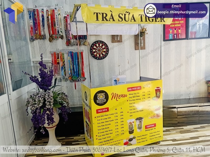 quầy bán trà sữa vỉa hè lắp ráp