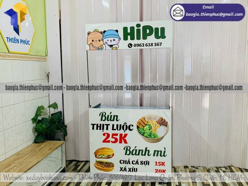 Quầy bún thịt luộc lắp ráp di động bán mang đi