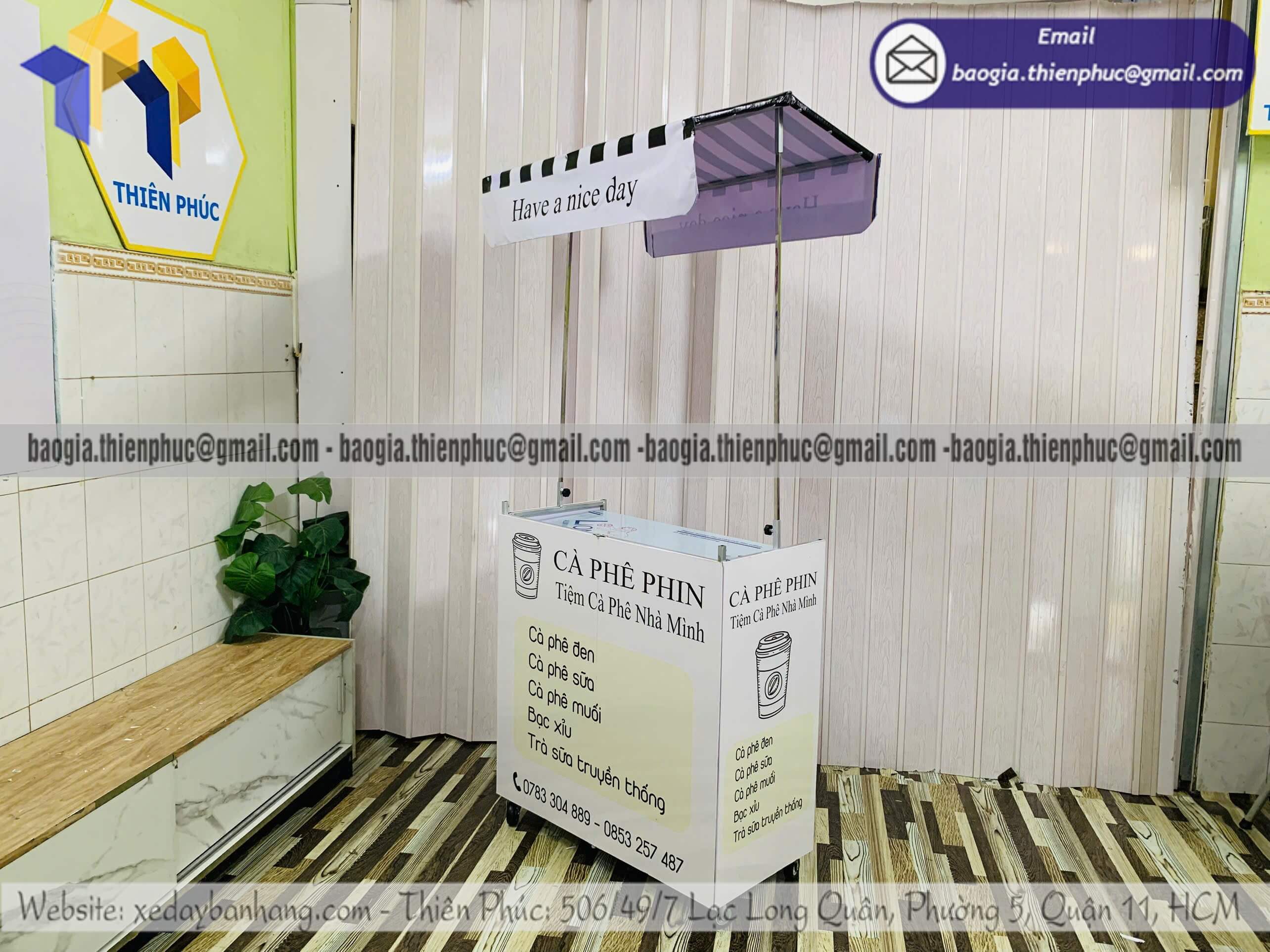 Quầy cafe bán dạo trên lề đường phục vụ ngoài trời kinh doanh take away vỉa hè lãi cao