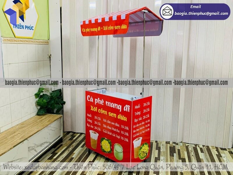 Quầy cafe take away bán rong dạo gấp gọn đường phố bán tại vỉa hè
