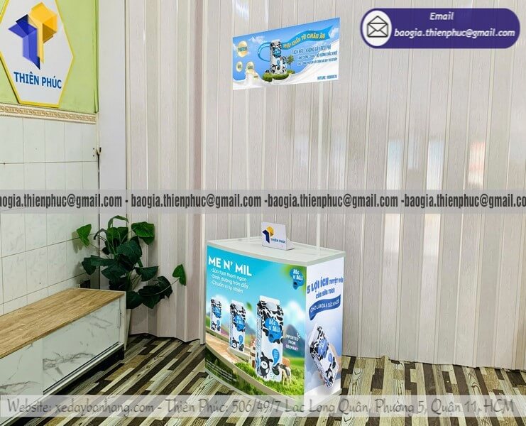 Quầy nhựa tiếp thị lưu động dùng trong siêu thị dành cho chiến dịch bán hàng nhanh
