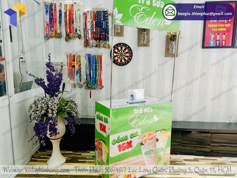 quầy sắt bán trà sữa take away giá rẻ
