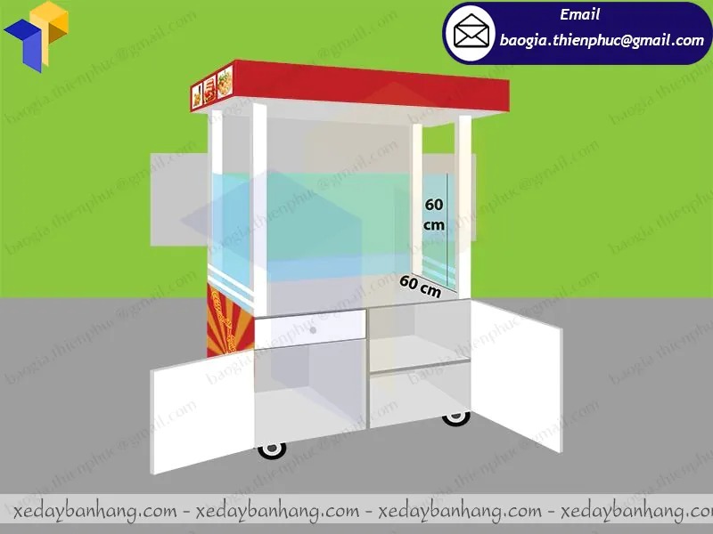 thiết kế quầy bán gà rán vỉa hè