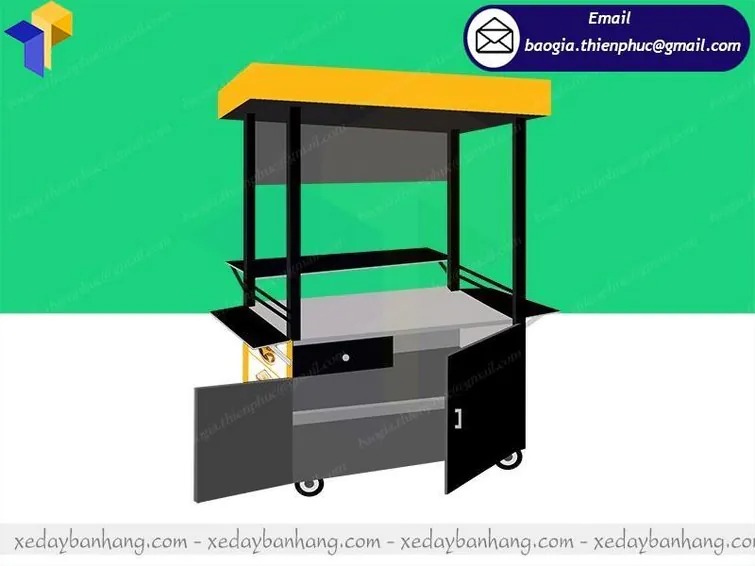 thiết kế tủ bán bánh mì hamburger inox