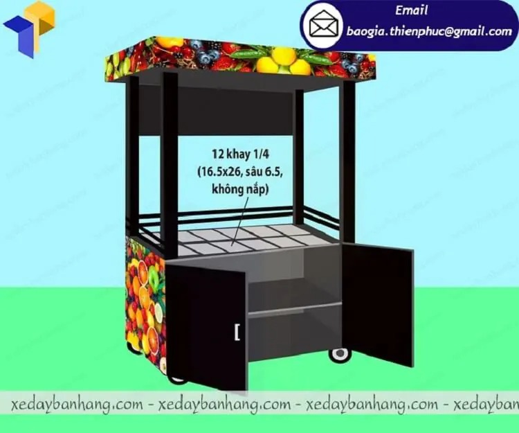 thiết kế tủ bán trái cây ướp lạnh