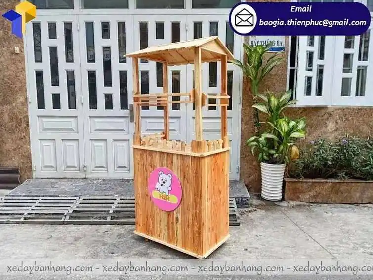 thiết kế tủ gỗ bán trà sữa