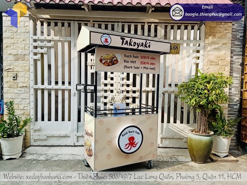 thiết kế tủ xe bán bánh takoyaki