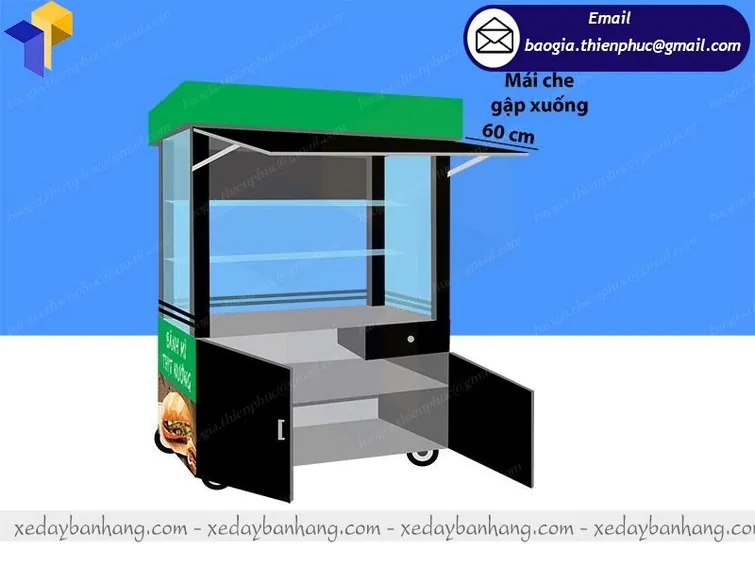 thiết kế xe bán bánh mì bằng sắt
