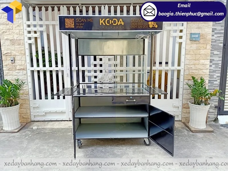 thiết kế xe bán gà rán bằng inox
