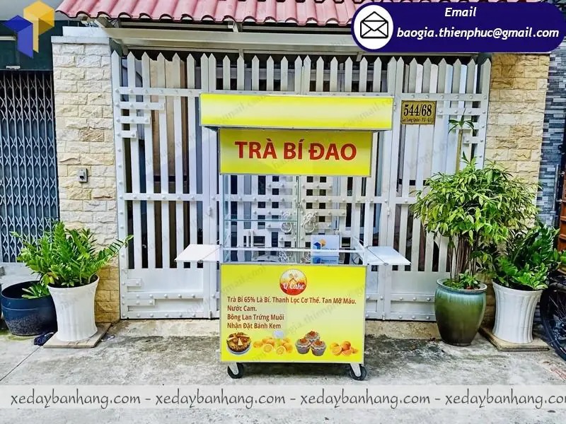 thiết kế xe bán trà bí đao hạt chia