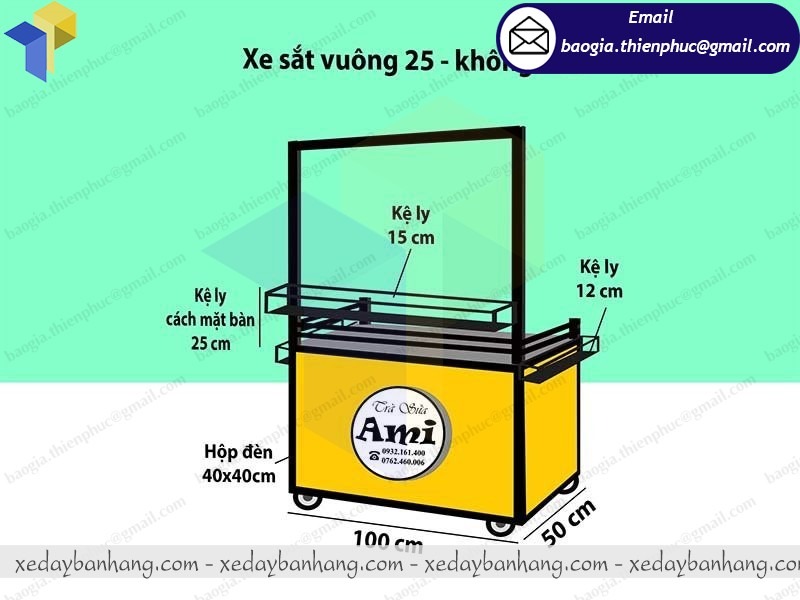 thiết kế xe bán trà sữa Biên Hòa