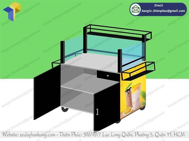thiết kế xe bán trà sữa hà nội