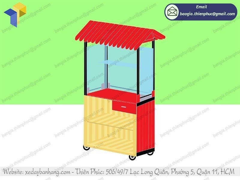 thiết kế xe bán trà sữa take away