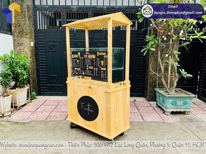 xe cafe bằng gỗ