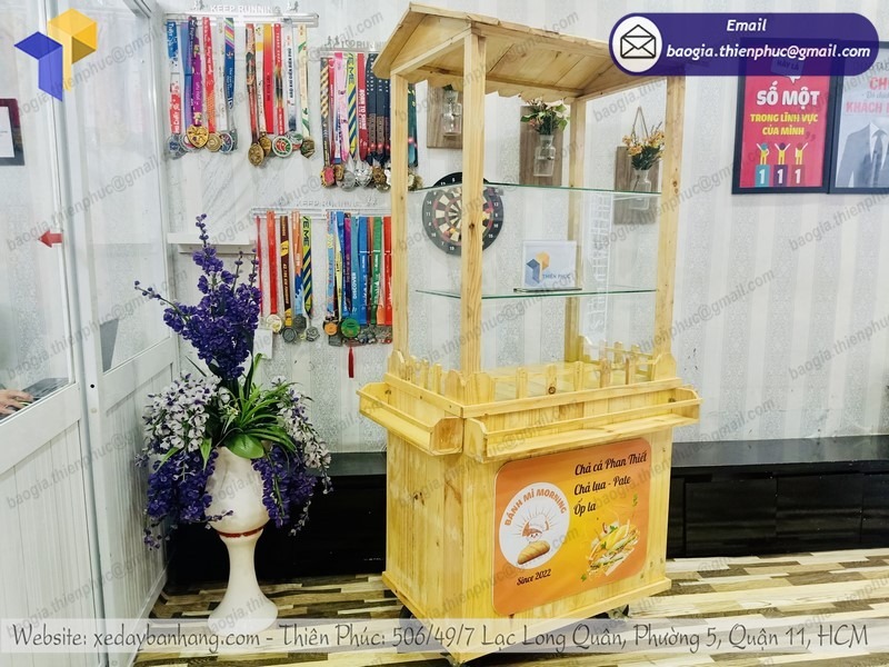 thiết kế xe đẩy bán bánh mì giá rẻ