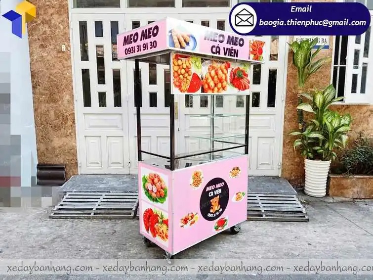 thiết kế xe đẩy bán cá viên chiên