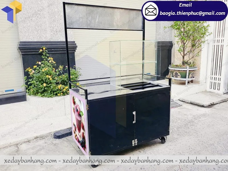 thiết kế xe đẩy bán trà sữa sinh tố