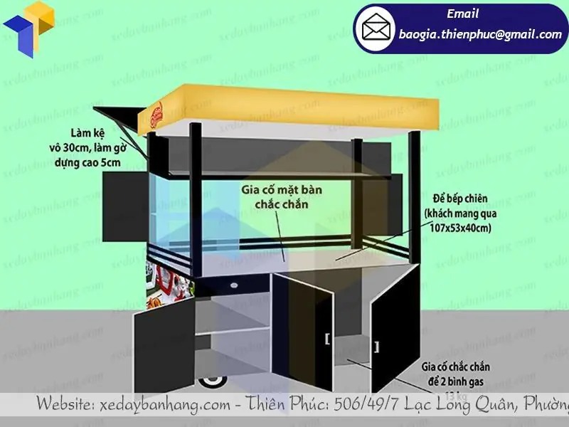 thiết kế xe gà rán bằng sắt