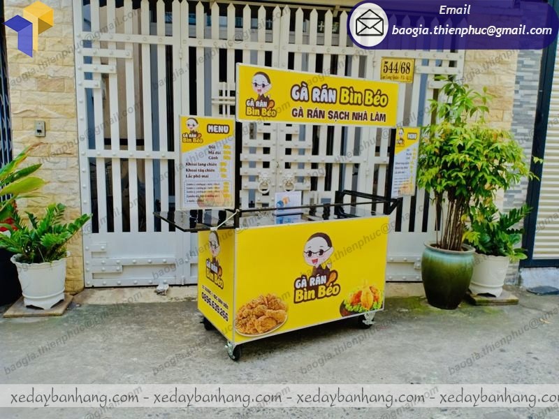 thiết kế xe sắt bán gà rán giá rẻ