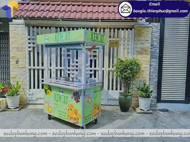 thiết kế xe sắt bán kem bơ