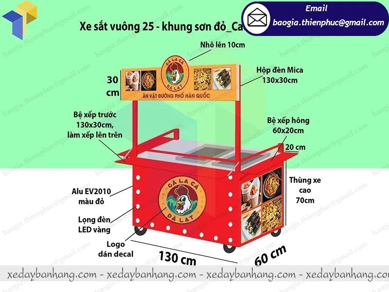 tủ bán gà rán bằng sắt