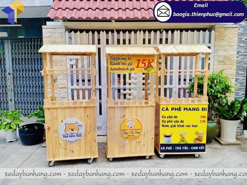 xe gỗ bán hàng lưu động đẹp