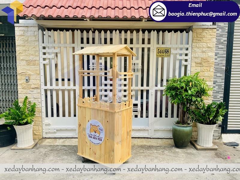 xe gỗ bán trà sữa nhà làm giá rẻ