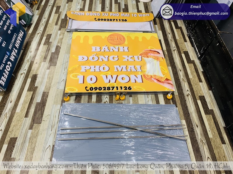xe bán bánh đồng xu gọn