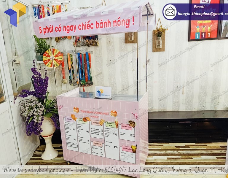 xe bán bánh gấp gọn đẹp